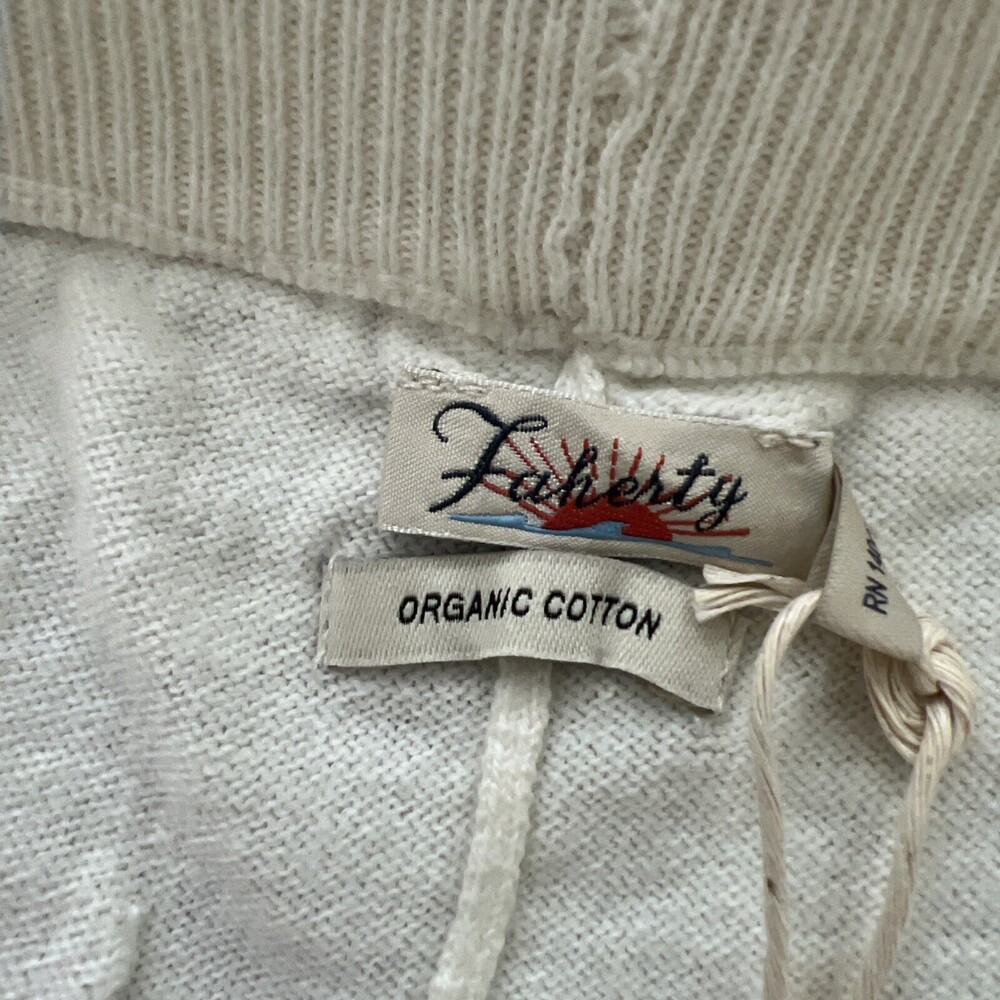 Faherty Sconset Jogger‎ Womens Small Ivory Stripe Cashmere Blend NWT - Picture 3 of 16